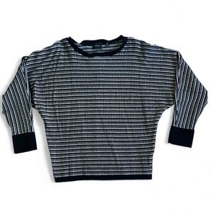 Cyrus Black and White Patterned Monochromatic Knit Women’s Dolman Sweater M